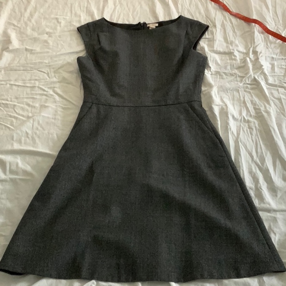 A-line charcoal grey dress